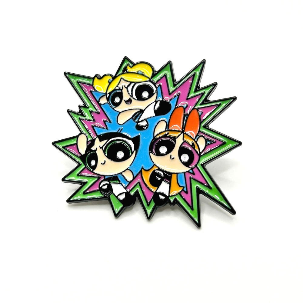Powerpuff Girls Cartoon Network Enamel Pin OS Multi Burst Retro 90s Y2K Cartoon